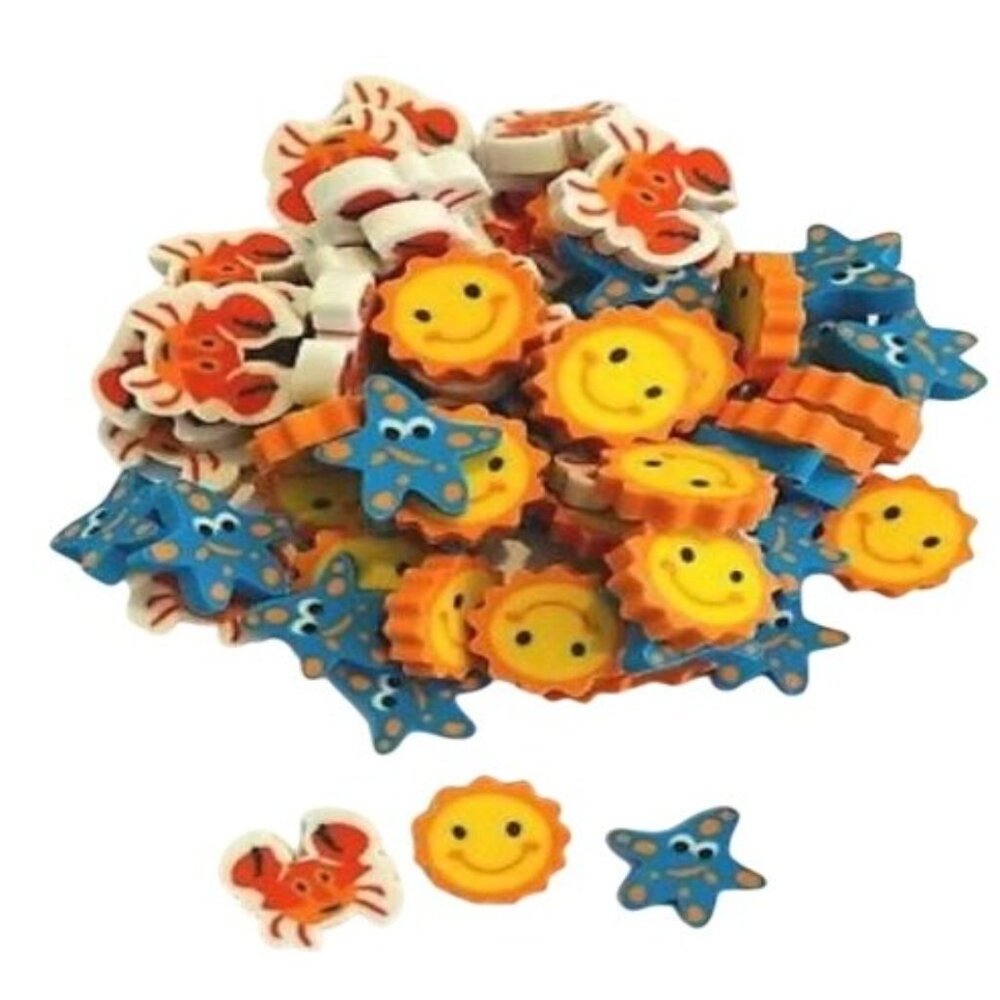 60-Piece Mini Sea Life Eraser Set